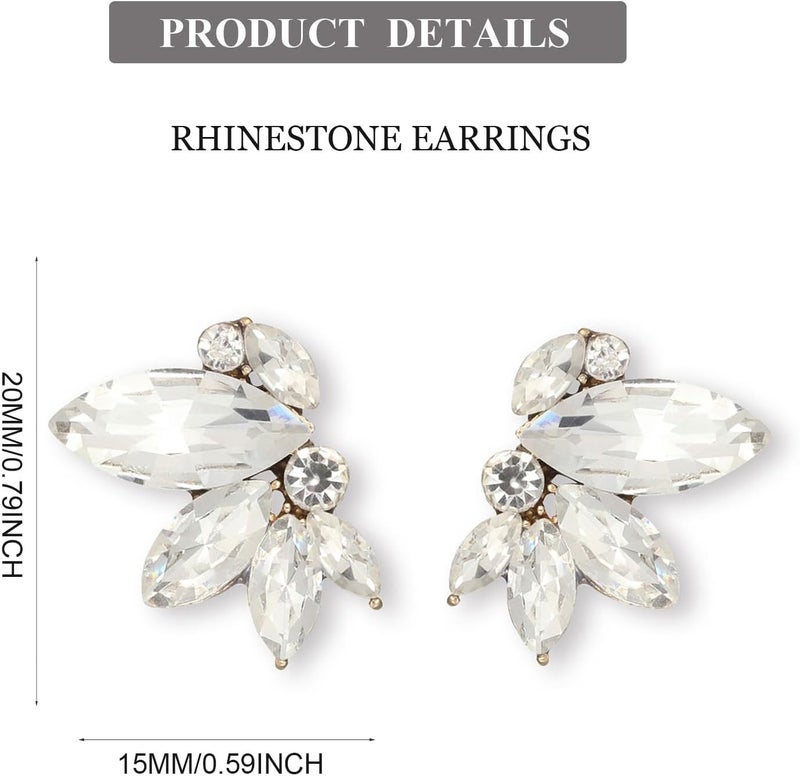 Spiritlele Sparkly Rhinestone Drop Earring Dainty Faux Crystal Earring Studs for Women Wedding Prom Party - Image 4